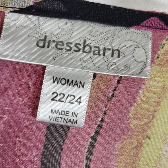 Dressbarn vibrant colored sheer over black tank women's 22 / 24  #193 - Picture 2 of 5